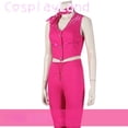 thumbnail image 4 of Barbie Movie Fantasy mujer y niña, disfraz de Cosplay, Top rosa, pantalones, uniforme, Halloween, fiesta de carnaval, disfraz, moda, 2023, 4 of 4