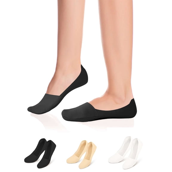 Luxtrada 3 pairs Women No Show Socks Ultra Low Cut Liner Socks Ice Feeling socks Nonslip Liner Invisible Hidden Thin Socks (Black)