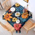 thumbnail image 2 of Pioneer Flower Floral Print Pattern Square Tablecloth,Waterproof Square Table Cover,Wipeable Spillproof Washable Table Cover for Home Kitchen Party Decor 52"x52"(132x132cm), 2 of 6
