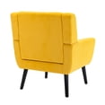 thumbnail image 5 of Modern Accent Chair for Living Room, Soft Linen Material Ergonomics Chair, Bedroom Chair with Black Legs for Indoor Home, Yellow, 5 of 6