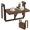 22inch Carbonized Color, variant on Folding Balcony Hanging Table – Adjustable Height & Width, Balcony Railing Table Ideal for Different Railing Widths, Perfect for Balcony, Patio, Rectangular