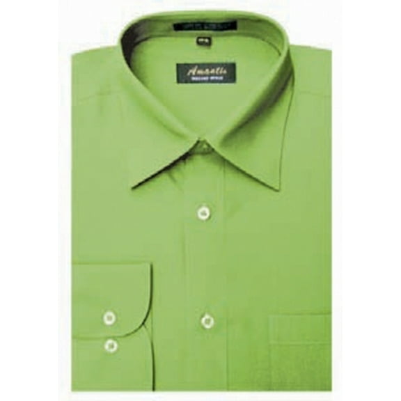 Amanti Men's Wrinkle Free Apple Green Dress Shirt