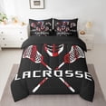 thumbnail image 2 of Homewish Lacrosse Bedding Comforter Set 7 Pieces, Kids Teens Sport Full Bedding Set, American Flag Fitted Sheet Flat Sheet, Super Cozy Room Decor, 2 of 8