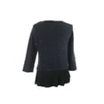 thumbnail image 2 of Petite Modern Navy Sequined Pleated-Hem Sweater P-M, 2 of 3