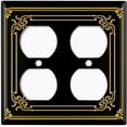thumbnail image 3 of Metal Light Switch Plate Cover Elegant Victorian Floral Frame Black FRA077, 3 of 13