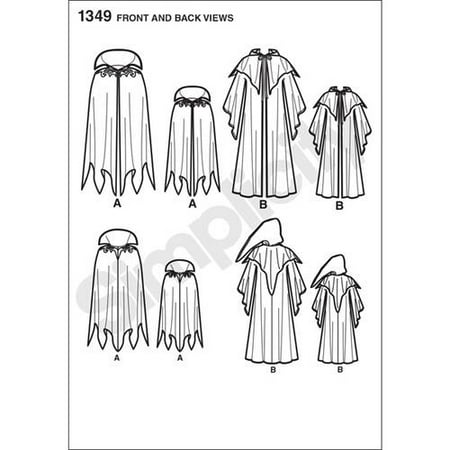 Simplicity Childs' Size S-XL Costumes Pattern, 1 Each