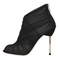 thumbnail image 2 of FSJ Women Graceful Peep Toe Mesh Ankle Boots Stiletto Heel Back Zipper Summer Bootie Fashion Night Club Party Pumps Shoes Size 10.5 Black, 2 of 4