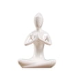 thumbnail image 3 of 2x Cerámica Yoga Adorno Estatua Escultura Jardín Decoraciones De Escritorio Para El Hogar Baoblaze Craft de figurilla de mesa, 3 of 6