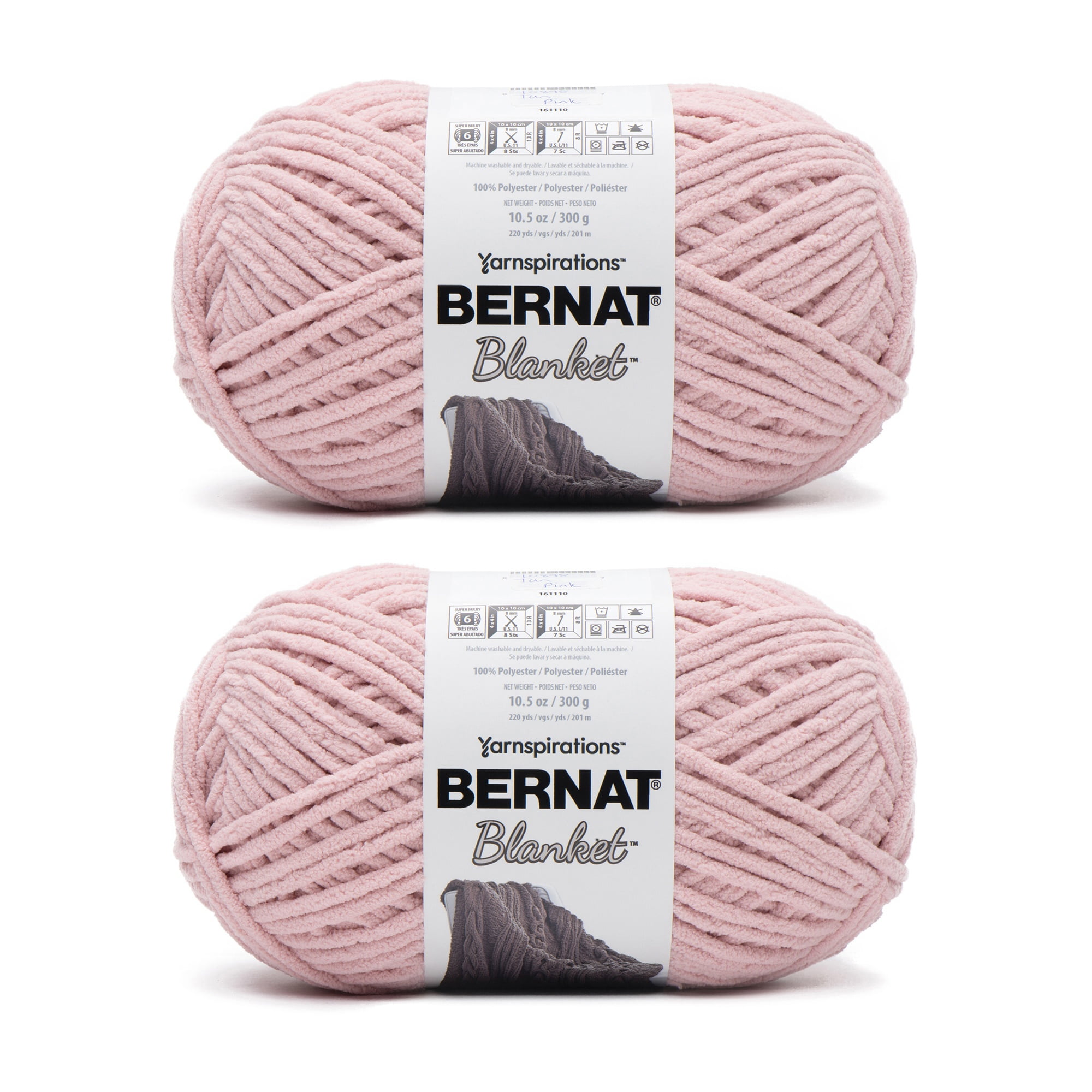 Bernat Baby Blanket 6 Super Bulky Polyester Yarn Dapple Gray 10.5oz 300g 220 Yards 4 Pack Walmart