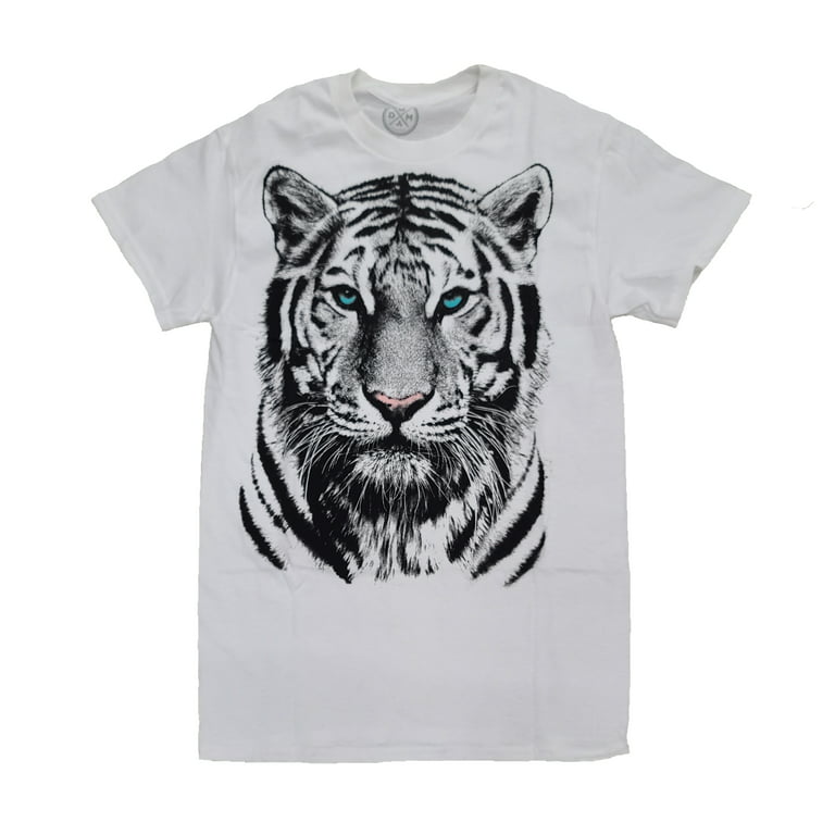Humor Men's & Big Men's White Tiger Print Graphic T-Shirt, Sizes S