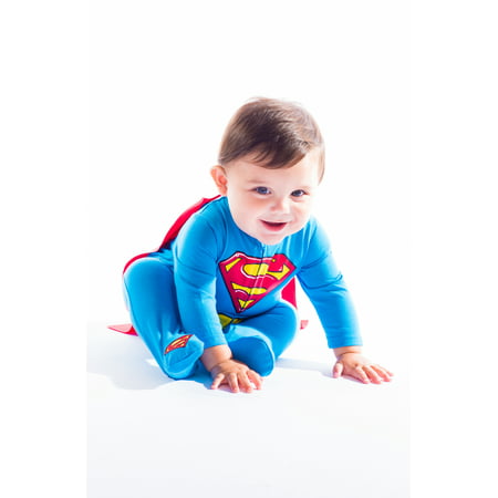 Baby Boys Superman Sleep N Play Coverall with Cape 3-6 Months