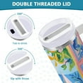 thumbnail image 3 of Yayeee 40oz Stainless Steel Tumbler with Straw and Handle Double-Wall Insulated Travel Water Bottle, Blue Seaside, 3 of 8
