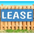 thumbnail image 1 of Lease White On Blue 13 oz Vinyl Banner With Metal Grommets, 1 of 4