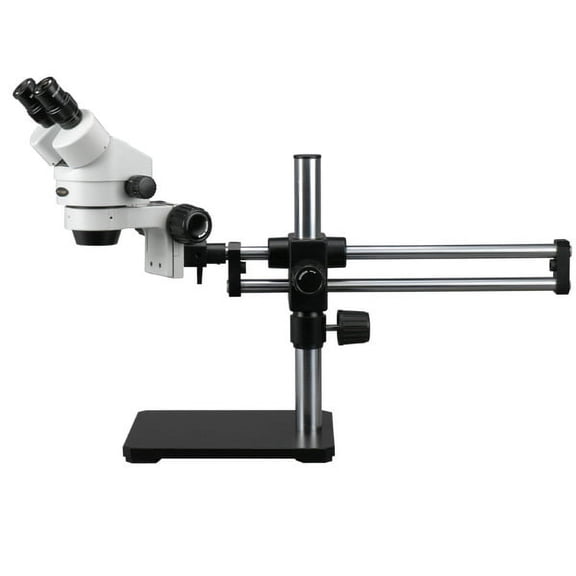 AmScope 3.5X-90X Binocular Stereo Microscope on Ball Bearing Boom Stand New