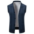 thumbnail image 2 of Men's Sweater Vest Sleeveless V Neck Botton Down Cable Knitted Cardigan Tank with Pockets Dark Gray XL, 2 of 4