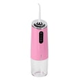thumbnail image 3 of Irrigador bucal portátil de 240 ml, limpiador de dientes a prueba de agua con hilo dental recargable por USB de 3 modos con 1 boquilla, color rosa, 3 of 5