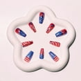 thumbnail image 5 of Independence Day Press On Nails American Flag False Nails 24Pcs Medium Square Glossy Stick on Nails with Star Stripes Glitter Design Easy Apply Reusable Glue on Nails for Holiday Celebrations, 5 of 5
