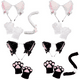 thumbnail image 2 of Lindos accesorios de cosplay de gato de dibujos animados, aro para el pelo con orejas de gato, guantes con garras de gato, accesorios de cola de gato, lindo conjunto, fácil de usar, estilo, 2 of 6
