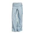 thumbnail image 7 of Women's Striped Wide Leg Pants Tie Waist Casual Flowy Trousers Summer Streetwear Beach Vacation Wear Sky Blue M, 7 of 7