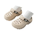 thumbnail image 3 of GPOECD Kids Clogs Lightweight Summer Sandals with Breathable Perforated Design Open Toe Beach for Easy Drying and Sole for Kids Boys Slippers 5-11Y 01_Khaki,10.5-11 Years, 3 of 6