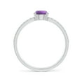 thumbnail image 2 of ANGARA Natural Amethyst Parallel Split Shank Ring with Accents in 14K White Gold for Women (Size-5mm) | February Birthstone, Birthday, Anniversary, Jewelry Gift for Women | Natural Amethyst Ring, 2 of 9