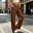 thumbnail image 2 of Aezemi Wide Leg Long Sweatpants Womens Drawstring Elastic Waist Casual Fashion Outerwear Trousers Comfy Workout Sports Home Winter Fall Bottoms with Pockets L, 2 of 7