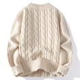 thumbnail image 4 of JTieacloth Winter Warm Sweaters Men Crew Neck Loose Thick Pullover Sweater Sweater Casual Base(Yellow), 4 of 5