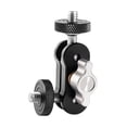 thumbnail image 2 of Montaje de brazo mágico,Soporte de brazo mágico de cabeza esférica doble Mini Universal,Magic Arm Clamp Tornillo de 1/4 de pulgada Multifuncional,Adaptador portátil de montura de zapata de, 2 of 4