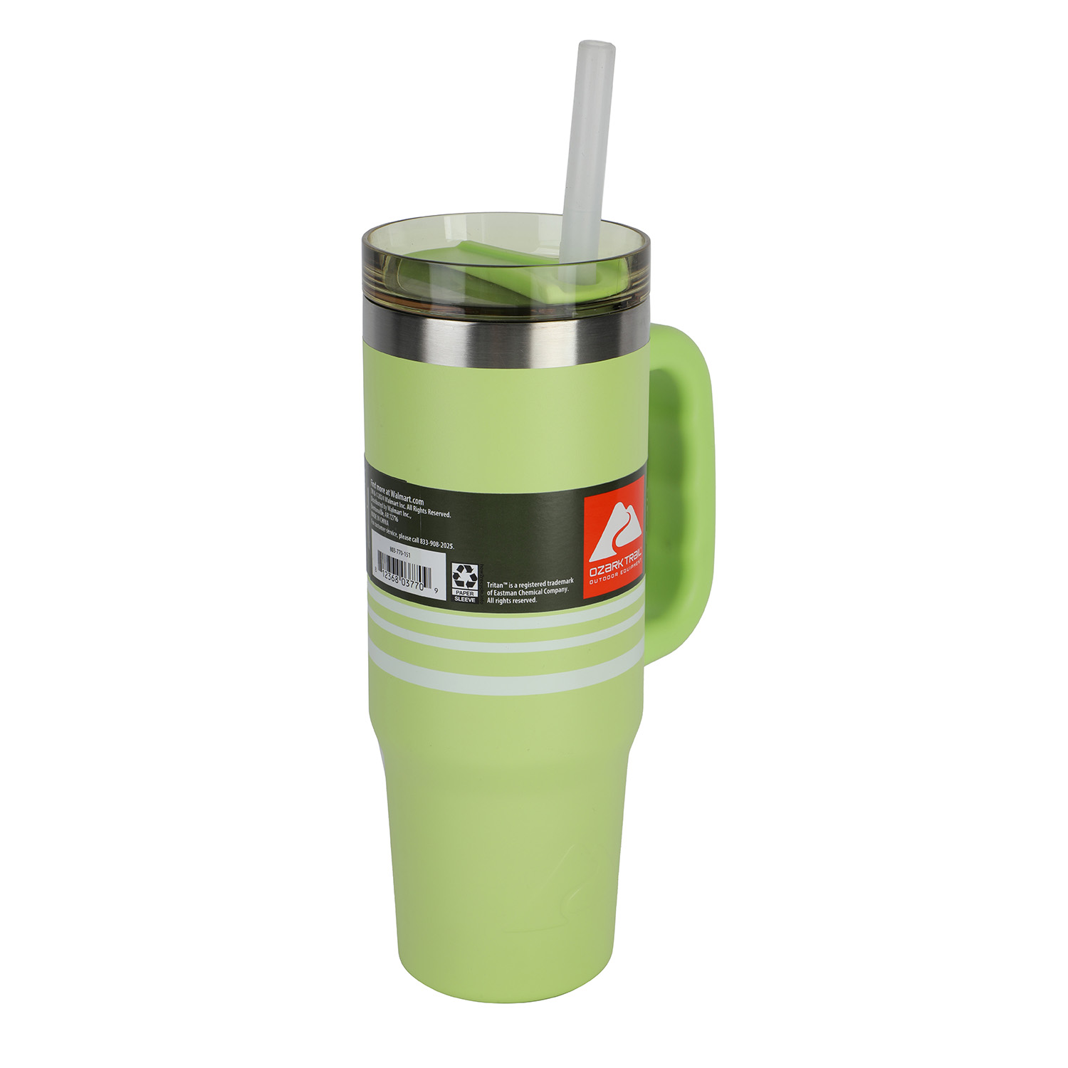 Vaso Térmico de Acero Inoxidable de 30 oz con Asa Ozark Trail, Rayas Lima Sónica 5