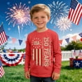 thumbnail image 2 of OOOUM Kids Patriotic Long Sleeve T-Shirt Usa Flag Vintage Graphic Crewneck Shirt 250Th Anniversary Holiday Casual Tops Red 11-12 Years, 2 of 4