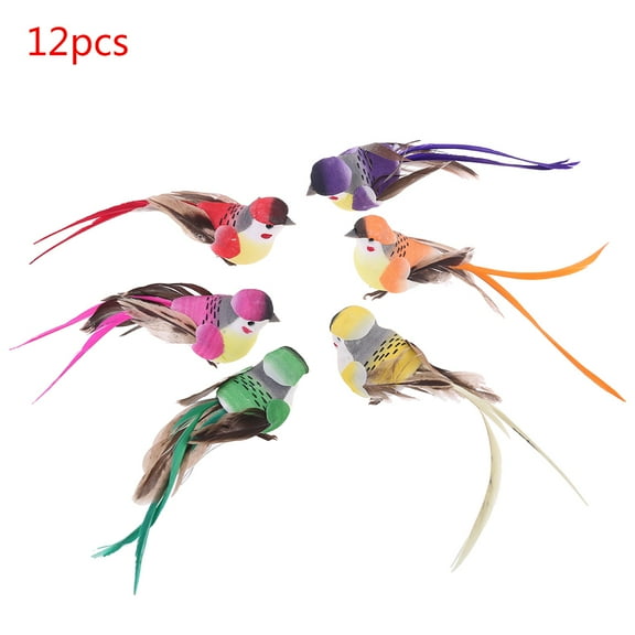 Artificial Feathered Birds Clip-on Christmas Tree Ornament Mini Birds