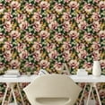 thumbnail image 2 of Ambesonne Floral Peel & Stick Wallpaper for Home, Flowers Gold Leaves Spring, 13"x100", Dried Rose and Army Green, 2 of 5