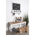 thumbnail image 4 of Kate and Laurel Stallard Decorative Rustic Wood Home Organizer with Chalkboard, Pockets, and Key Hooks, White, 4 of 4