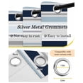 thumbnail image 5 of Navy Blue Gray Striped Blackout Curtains for Bedroom - 84 Inch Long Light Blocking 2 Panels Set, Farmhouse Stripes Modern Abstract Art Thermal Living Room Drapes Grommet Window Curtains 52"x84", 5 of 8