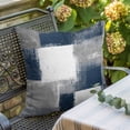 thumbnail image 5 of Navy Grey Abstract Art Throw Pillow Cover White Graffiti Retro Gradient Cotton Linen Cushion Cover Throw Pillow Case with Invisible Zipper for Couch Sofa Bed Chair Car 26x26 Inch, 5 of 9