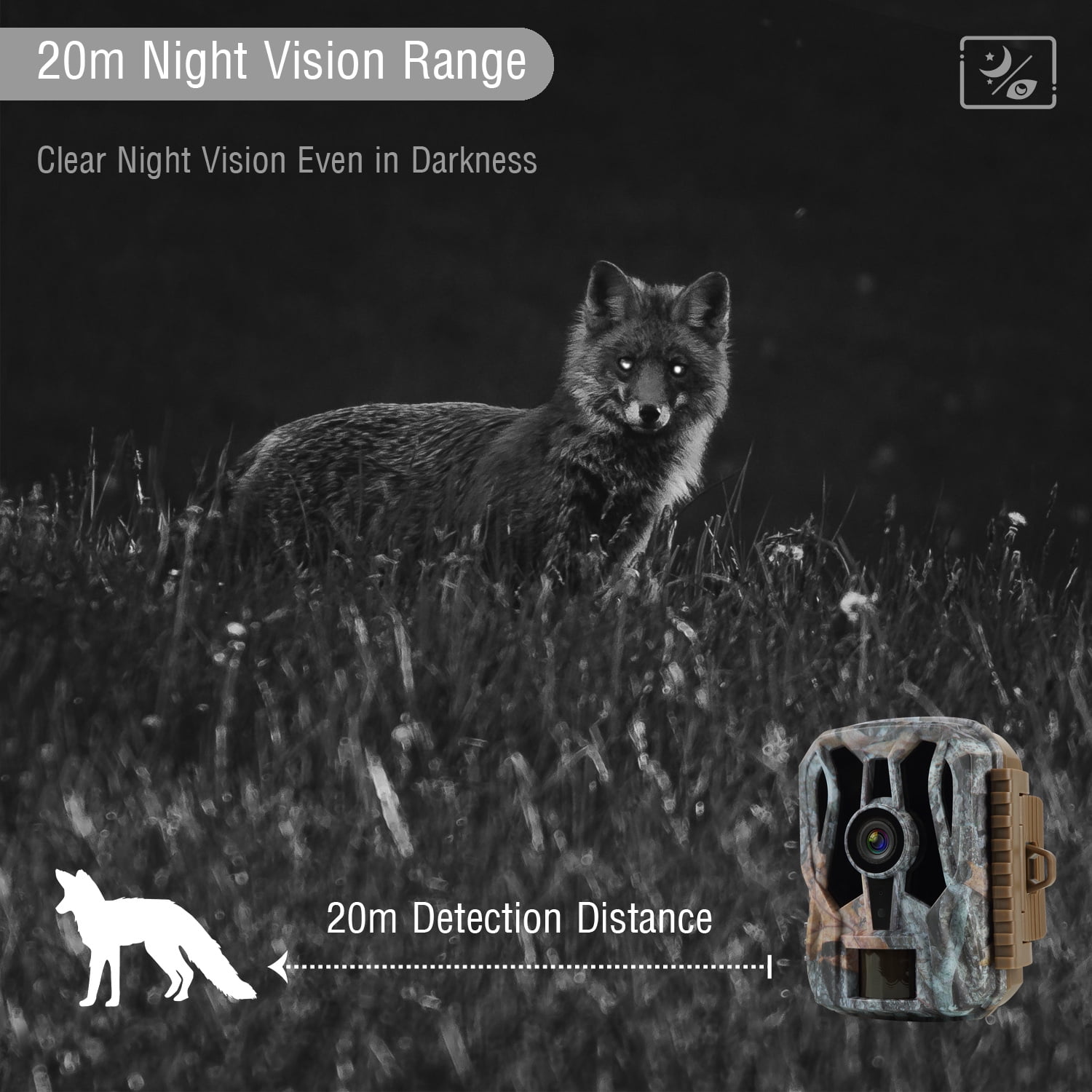 Night Vision MINI Game Trail Deer Cameras Yard & Field Cameras 20MP 1296P Video Motion Activated Waterproof for Hunters Hunting Wildlife, Outdoor Animals Tracking & Home Security