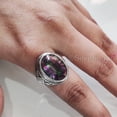 thumbnail image 3 of Mystic Topaz Mans Ring, Natural Mystic Topaz, November Birthstone Topaz, Silver Jewelry, 925 Silver Ring, Birthday Gift, Heavy Mens Ring, Arabic Oxidized Mans Ring, Christmas, Mens Signet Ring, 3 of 7