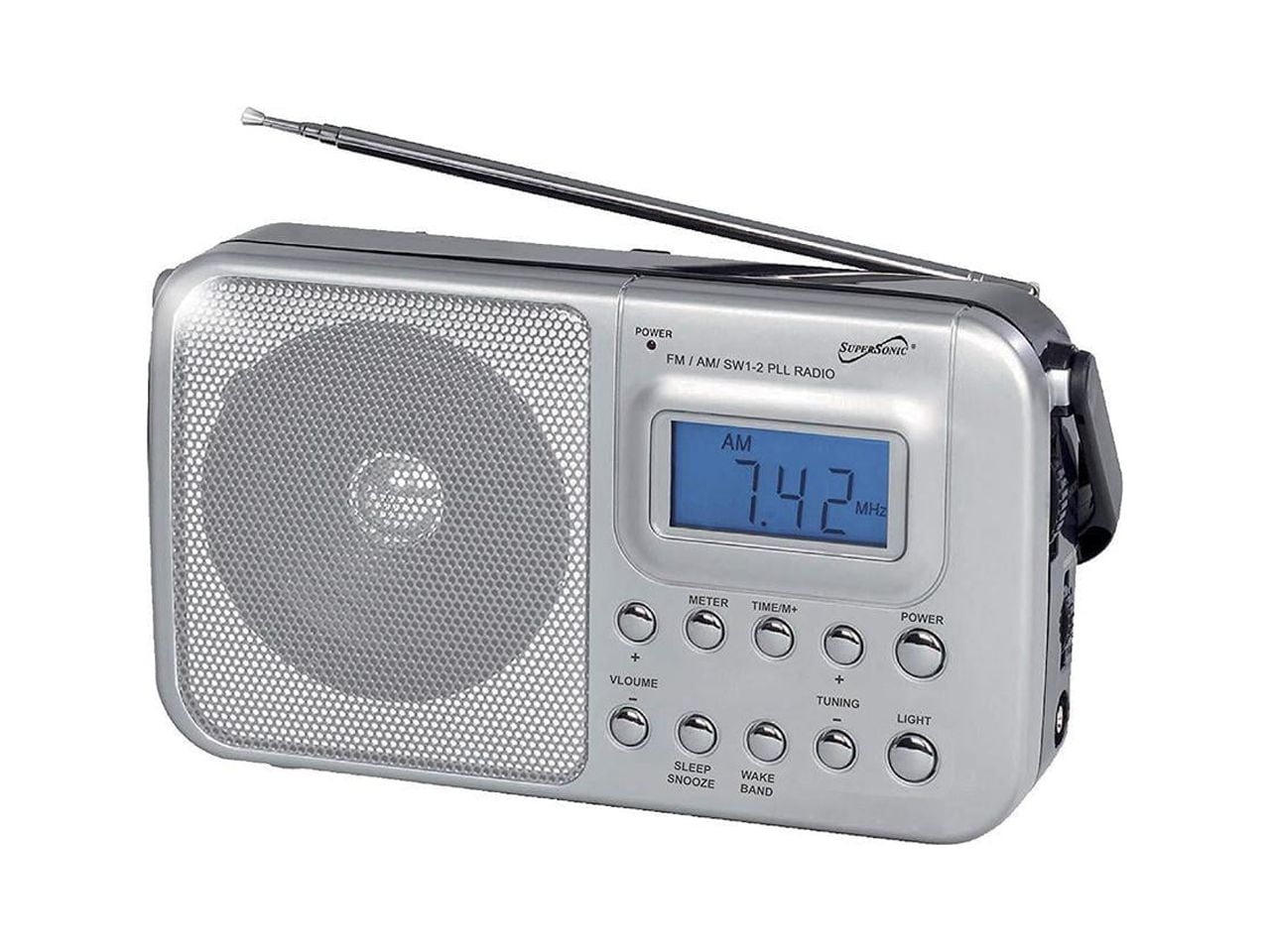 Supersonic SC1091 4 Band AM/FM/SW1-2 PLL Radio - Silver