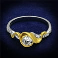 thumbnail image 1 of Alamode TS475-5 Women Reverse Two-Tone 925 Sterling Silver Ring with AAA Grade CZ in Clear - Size 5, 1 of 1
