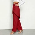 thumbnail image 4 of Xdegoge Wide Leg Pants for Women High Waisted Asymmetrical Wrap Front Skirt Flowy Palazzo Trousers Casual Dressy Office Work Summer Holiday Party Bottoms, 4 of 5
