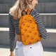 thumbnail image 5 of Disketp Red Crab print Canvas Backpack Lightweight Travel Daypack Student Rucksack Laptop Backpack-Small, 5 of 5