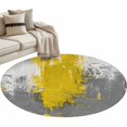 thumbnail image 2 of Abstract Art Round Area Rugs 3 ft, Yellow Grey Wall Mottled Texture Minimalist Modern Washable Small Area Rug with Non-Slip Sturdy Edge Binding Round Front Door Mat Floor Carpet for Entryway, 2 of 9