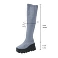 thumbnail image 5 of PiGOGI Women's Winter Over the Knee Boots Elastic Stockings Wedge Heel Boots for Women Comfortable Thick Bottom Fashion Long Boots Gray 39, 5 of 6