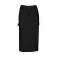 thumbnail image 6 of Aofany Women's Long Cargo Skirt Solid Color High Waist Straight Streetwear Loose Skirt Work Shirts with Pockets, 6 of 8