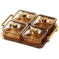 thumbnail image 2 of Cozeii Serving Tray, 4 Grids Snack Tray with Lid, Divided Food Storage Platter for Cookies, Nuts, Candy, Fruit, Picnic, Party, Party Serving Supplies, Gold, 2 of 6