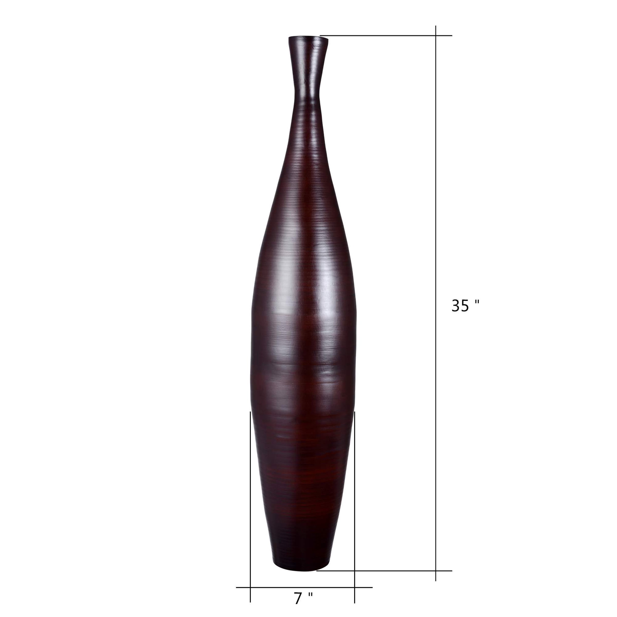Villacera Handcrafted 35-Inch-Tall Sustainable Bamboo Floor Vase (Brown)