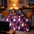 thumbnail image 4 of Halloween Blanket 59.1x39.4in Soft Flannel Throw Spooky Print for Bedroom Travel by OVFUIZ, 4 of 8