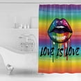 thumbnail image 2 of LOVE IS Shower Curtain, 48" x 72", LOVE Colored Lips Rainbow Gradient Waterproof Bathroom Curtain Washable Shower Curtain Set with 12 Hooks, 2 of 6