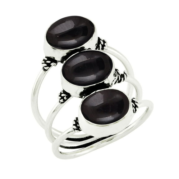 8.65 Cts Natural Black Onyx Ring Size 11.5 For Women, Black Stone July Birthstone Ring Jewelry Gift For Women Mom Wife