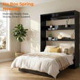 thumbnail image 4 of Mjkone Wall Murphy Bed Queen with LED Light,Convertible Wall Bed with Shelves,Space-Saving Hidden Bedframe for Guest Room, Bedroom,Glossy Black, 4 of 10